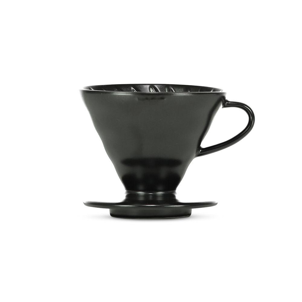 Hario V60 Ceramic 02 Matte Black coffee dripper and Felicita Incline coffee scale bundle