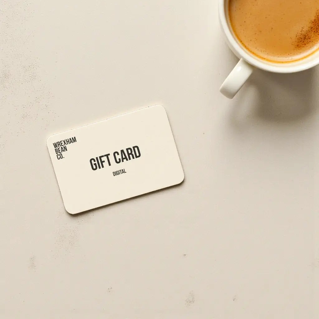 Digital coffee gift card – cream textured design, UK speciality coffee.